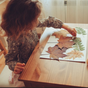 little girl crafting